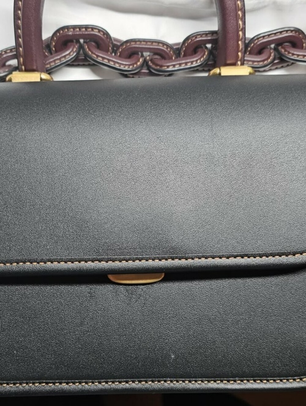 Coach Top Handle Rogue in Black & Oxblood   Hard Bag To Find. Overseas Exclusive - Picture 7 of 8